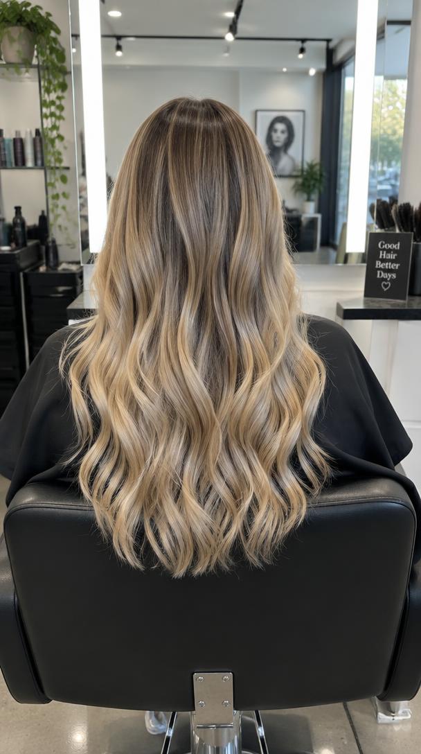 Blonde balayage finish